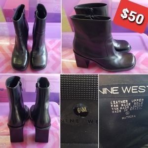 Black heel boots, 6.5